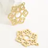Acero Inoxidable 304 Colgante Cruzado de Copo de Nieve Accesorios Moda DIY Collar Pulsera Joyería Colgante con Patrón Hueco Venta al por Mayor