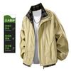Chaqueta de trabajo de retazos a cuadros con cuello alto, estilo retro americano y japonés, corte holgado, de venta caliente, marca de tendencia transfronteriza para hombre 2025