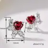 Brincos Huitan moda temperamento europeu e americano nicho brincos em forma de coração gota d'água flor brincos medievais caros brincos femininos