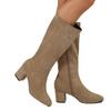 Exportación Transfronteriza Otoño e Invierno Nuevas Botas Altas de Tubo Ancho con Punta Fina y Tacón Grueso Estilo Pasarela Adelgazantes