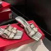 Sandalias de Tacón Alto con Tira Abierta Tejidas Chuyuji Estilo Francés Chanclas de Verano para Mujer para Exteriores