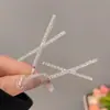 Grampo de Cabelo Cruz de Strass Presilha para Franja Grampo de Cabelo Totalmente de Strass Grampo de Cabelo Elegante de Alta Qualidade Presilha Lateral Acessório de Cabelo