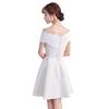 Vestido Blanco de Cóctel Modelo Nuevo 2026, Vestido de Alta Gama de Lujo Ligero de Nicho, Elegante Vestido Corto de Noche para Banquetes y Fiestas de Cumpleaños