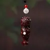 Llavero de Madera Xiangyun Ruyi Accesorios Madera de Rosa Sándalo Verde Artesanías de Madera de Incienso Regalo de Mano