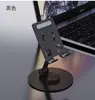 Soporte Plegable de Metal para Teléfono Giratorio 360° | Soporte de Escritorio Ajustable con Silicona Antideslizante, Puerto de Carga y Eje Duradero