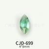 Nuevo arte de uñas con punta inferior de diamante súper brillante estilo japonés hielo transparente fruta verde color importado multicorte amor diamante joyería al por mayor