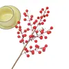 Simulación Fruta Roja Fruta de la Fortuna Ramo de Flores Navideñas de Fruta Roja Adornos Decoración para el Hogar Fruta de Simulación Fruta de Acebo Flor de Año Nuevo