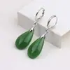 Aretes de Gota de Agua Color Jade, Simples y Elegantes, Modernos y Versátiles, Aretes Anticaída, Estilo Chino, Diseño de Borla Larga para Madres
