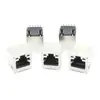 Conector de Red Vertical en Línea RJ50 Puerto de Red Conector Base Hembra con Luz RJ45 Transformador Incorporado Filtro
