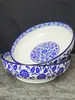Cuenco de Porcelana Azul y Blanco para Pescado en Escabeche y Col, Cerámica Grande para Sopa, Recipiente Grande de Cerámica para Sopa Casero, Cuenco para Fideos, Recipiente para Pescado Hervido, Recipiente para Ensaladas Frías de Buffet, Cuenco para Fideos de Arroz