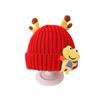 Outono e inverno novo chapéu infantil bolsa conjunto de duas peças desenho animado chifres inverno lã chapéu meninas chapéu de malha doce
