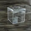 Tanque de Peixe Transparente de Plástico Pequeno Caixa Quadrada Betta Selada Mini Acrílico Mesa de Escritório Mesa Caixa de Criação
