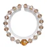 Lluvia de Flores de Peral FrescuraPulsera de Cristal Blanco Natural para Mujer, Versátil Lámina de Oro Koi Pulsera Brillante de Moda Venta al por Mayor