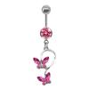 Anillo de Ombligo de Mariposa con Diamantes Transfronterizo Europeo y Americano, Set de Clavos de Ombligo con Forma de Corazón, Cabeza de Gato, Corona de Conejo, Joyería para Piercings Corporales