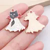 Acessórios de Halloween Transfronteiriços Morcego Gato Preto Chaveiro DIY Colar Brincos Pingente Esmalte Liga Charme