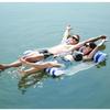 Nueva hamaca de doble raya PVC gruesa hamaca de pareja fabricantes stock hamaca inflable de agua para exteriores fila flotante