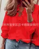 2023 Amazon wish estación independiente ebay primavera y verano Europa y Estados Unidos nueva camisa de manga larga con volantes camisa de mujer