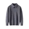 Suéter de Tricô 100% Lã Novo Outono/Inverno 2026 Suéter Polo Infantil para Meninos e Meninas, Blusa Pulôver de Estilo Igual