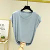 Camiseta modal de manga curta para o verão de 2023, roupa íntima, tamanhos grandes, camiseta de manga meia-manga, top fino, estilo ocidental, blusa básica afinar
