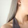 Aretes de moda en forma de C con incrustaciones de circonita blanca y verde, acero de titanio chapado en oro de 18K, nuevo estilo europeo, americano y de Hong Kong, Joyería, aretes