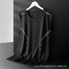 Camiseta Regata de Seda Gelo Transfronteiriça para Homens, Camiseta Sem Mangas de Malha de Secagem Rápida de Verão, Regata Esportiva Solta Plus Size para Homens
