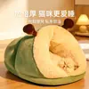 Cama para gato de invierno cálida casa cerrada para gato tienda casa para gato nido con sentido de seguridad invierno todas las estaciones universal casa para perro de invierno