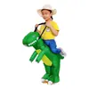 Fantasia de dinossauro infantil para cosplay de atividade escolar estilo TikTok, traje de mascote de desenho animado Tyrannosaurus rex inflável para apresentação