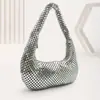 Bolsa de Braço Tendência em Folha de Alumínio Transfronteiriça, Sensação de Bolsa de Mão de Alto Padrão, Bolsa de Festa Clutch, Bolsa de Noite com Strass, Bolsa de Mão Brilhante com Lantejoulas