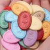 Ahora el relieve de cera tela ovalada rosa flor pegatina de pintura sello de pintura pegatina para sellar sobres multicolor
