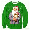 Ropa Casual para Hombre Tallas Grandes Otoño e Invierno Estampado Navideño 3D Suéter Holgado de Cuello Redondo Sudadera Estilo Nuevo Estación Internacional Transfronteriza