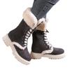 Botas de nieve de comercio exterior 2023 Invierno Nuevas botas de nieve peludas de tacón grueso con correa forrada de vellón cálido talla grande 43 al por mayor