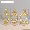 Ornaments de Personagens Mini Modernos Simples Kit Completo de Três Peças Decoração de Mesa para Casa Interior Estudo Pequenos Ornamentos de Resina