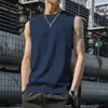 Nova Camiseta Colete Masculino de Comércio Exterior, Verão Respirável Fina Solta Casual Sem Mangas Camiseta Masculina Tendência