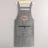 Delantal de lona estilo rústico, ropa de trabajo especializada para comedor y oficina, moderno delantal de cocina para el hogar, anti-manchas y transpirable