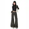 Jeans Acampanados Adelgazantes de Cintura Baja Nuevos para Otoño/Invierno 2026 Transfronterizos para Mujer, Estilo Americano, Pantalones de Campana No Ajustados