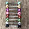 Uña de lengua de perla de imitación acrílica color uña leche joyería piercing fabricantes de perlas en stock mayoreo rosa uña de lengua de repuesto