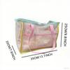 Bolsa de Playa Coreana de Color Contrastante para Salir, Bolso de Hombro de Gran Capacidad, Versátil para Traje de Baño, Toalla de Baño, Bolsa de Almacenamiento para Artículos de Tocador