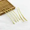 Material para Horquilla DIY Cuerpo de Horquilla de Cobre Color de Electrólisis que Conserva el Color Arco Doble Recto Horquilla en U Adorno Antiguo para el Cabello Hanfu Accesorios para el Cabello