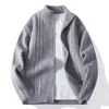 Recomendação de Item Quente Moda Tendência Cardigan de Tricô com Gola Alta Espessa Suéter de Tricô. Peça de Tricô para Homens