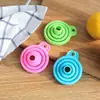 Embudo mini plegable retráctil, dispensador de aceite para el hogar, embudo de silicona de boca ancha para verter aceite, embudo de tamaño pequeño