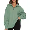 Sudadera de manga larga con cremallera media para mujer, estilo casual, otoño e invierno 2023, estilo Amazon, para mujer, estilo europeo y americano