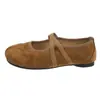 Zapatos de estilo pata de cerdo con punta partida poco profundos 2026 Zapatos Mary Jane para mujer con aumento de altura interior, estilo retro, zapatos planos de ballet, zapatos poco profundos de otoño
