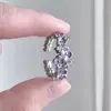 Anel Popular Xiaohongshu de Esmalte com Flor Drip Oil e Design Único, Flor de Glicínia, Anel Aberto Estilo Francês para Dedo Indicador
