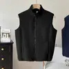 Chaleco de Forro Polar con Cuello Alto para Hombre, Chal para Vestir en Capas, Otoño Invierno, Capa Interior Cálida, Cierre, Sin Mangas, Chaleco Camisa de Felpa