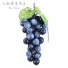 Fruta falsa, fruta, verdura, grano de uva, racimos de uva de goma suave con hojas, plantas, pequeños adornos