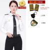 Camisa de Capitã Feminina de Primavera e Verão Camisa de Uniforme da Air China Roupa de Piloto Feminina de Manga Comprida de Comissária de Bordo da Air China
