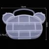 Caja de Almacenamiento de Plástico Bolso Cabeza de Oso Caja Transparente con Compartimentos Caja Organizadora de Escritorio para Pendientes y Anillos con Tapa Caja de Empaque