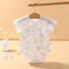 Ropa de Bebé de Manga Corta Bolsa Ropa Gorda Verano Delgada Algodón Puro Sin Huesos Protectora del Vientre Ropa para el Cuerpo del Bebé Ropa de Verano para Recién Nacidos