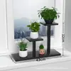 Estante para Flores en Repisa de Ventana Habitación Hierro Ventana Saliente Estante Cuadrado Pequeño de Múltiples Capas Estilo Europeo Famoso en Internet Estante de Almacenamiento para Suculentas Estante para Macetas Mesa