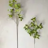 Plantas verdes artificiales nórdicas, flores artificiales, campanilla japonesa de rama única, hojas de madera de caballo, ramas de árbol falsas, adornos de decoración de plantas para sala de estar